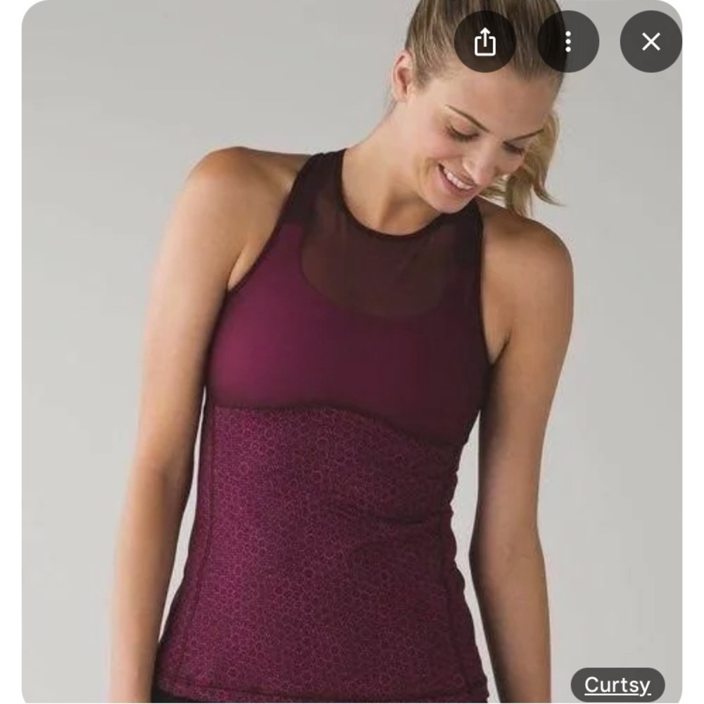Lululemon athletica Ready set sweat Burgundy tank women’s size M/L like new